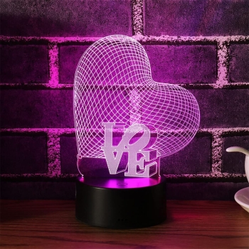 Lampa 3D - serce [12070000120]